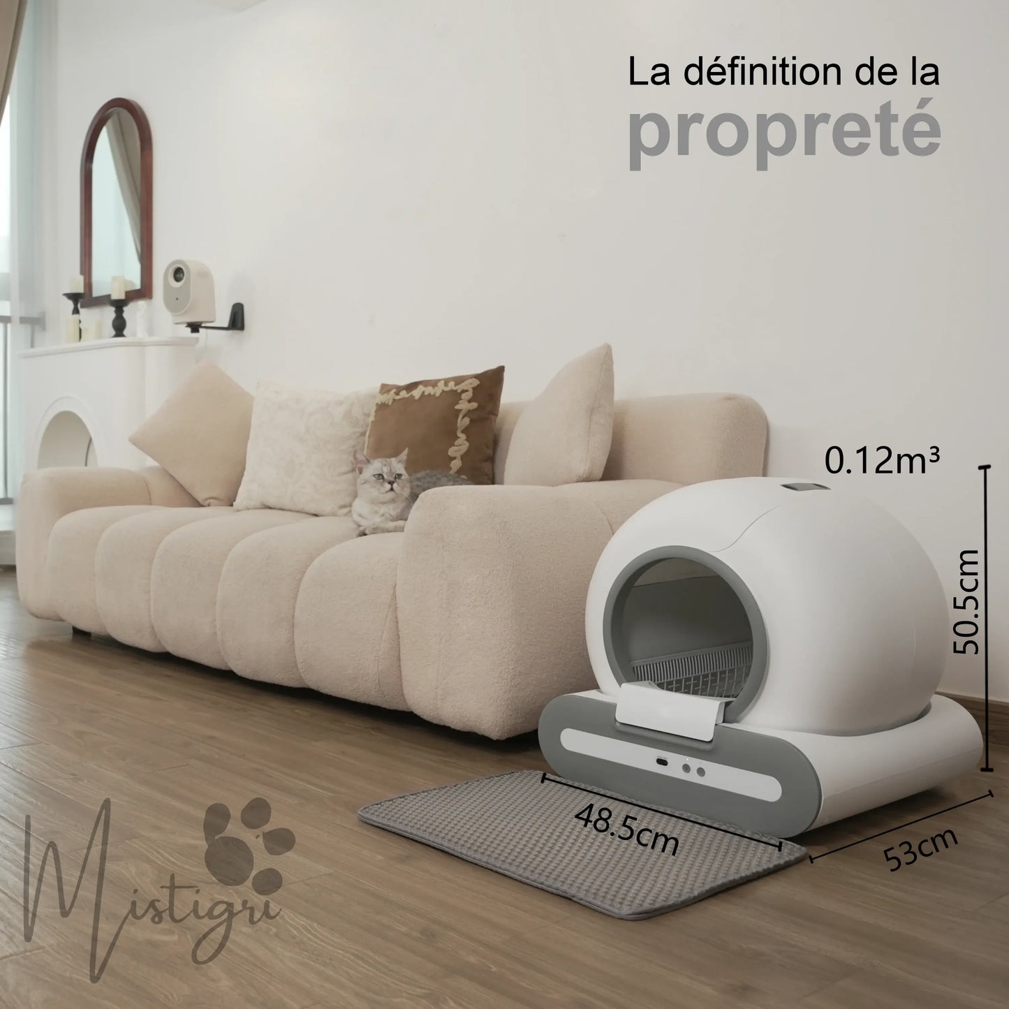 Bac à Litière Autonettoyante pour Chats