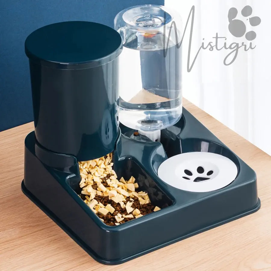 Distributeur Eau et Croquettes Chat noir