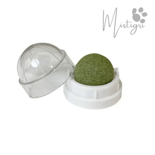 boules herbe a chat blanc